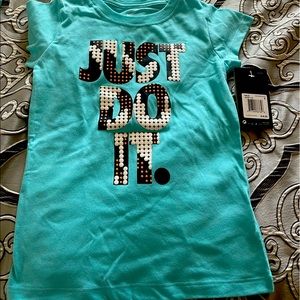 NIKE “just do it” bleached aqua tee shirt 6